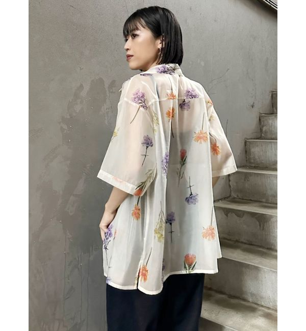 MURUA「フラワーシアーオープンカラーシャツ【WEB限定】」|シャツ・ブラウス|