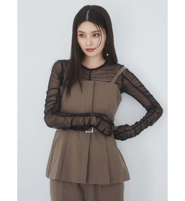 MURUA「フライフロントペプラムビスチェ【セットアップ着用可】」|シャツ・ブラウス|