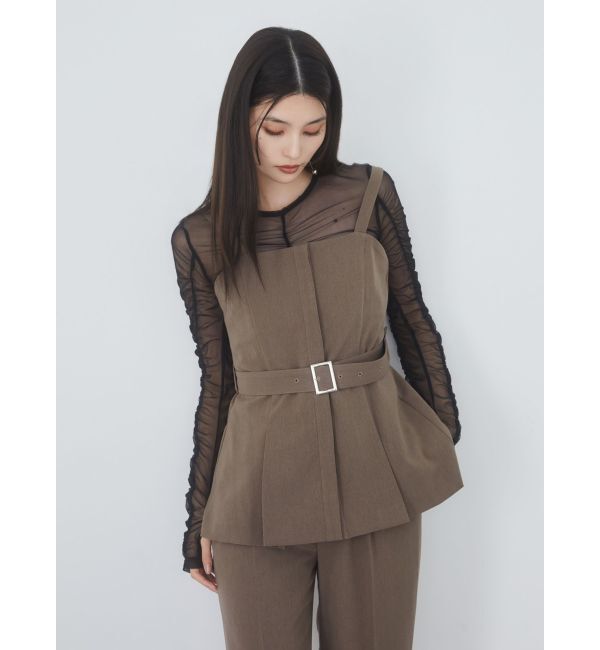 MURUA「フライフロントペプラムビスチェ【セットアップ着用可】」|シャツ・ブラウス|