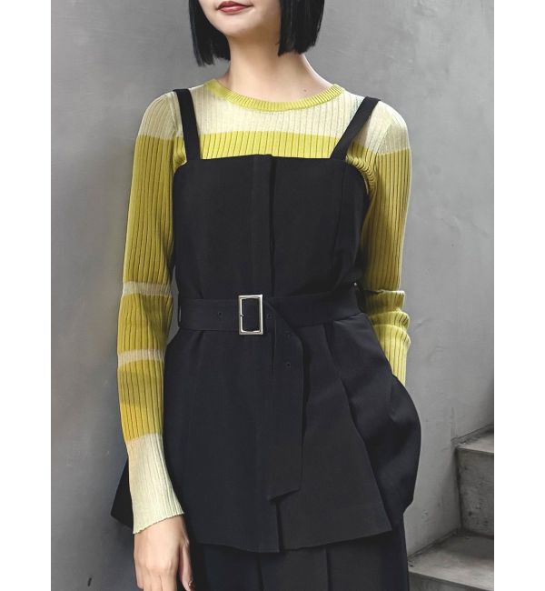 MURUA「フライフロントペプラムビスチェ【セットアップ着用可】」|シャツ・ブラウス|ブラック