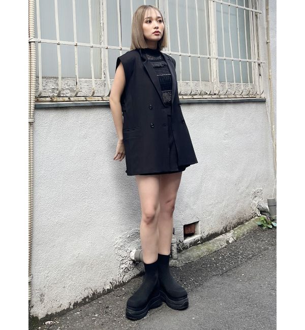 MURUA「バックベルトテーラードジレ【セットアップ着用可】」|ベスト・ジレ|