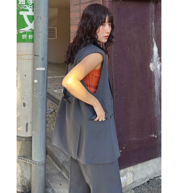 MURUA「バックベルトテーラードジレ【セットアップ着用可】」|ベスト・ジレ|