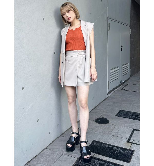 MURUA「バックベルトテーラードジレ【セットアップ着用可】」|ベスト・ジレ|