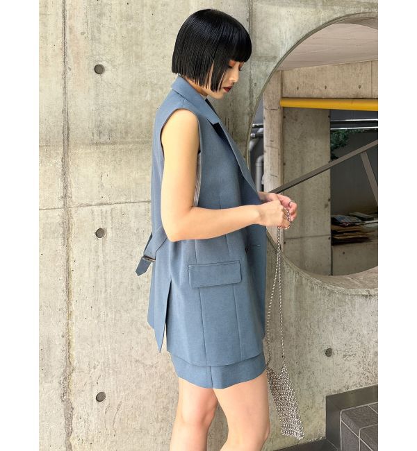 MURUA「バックベルトテーラードジレ【セットアップ着用可】」|ベスト・ジレ|