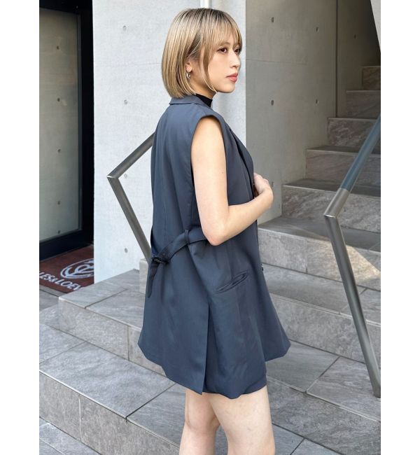 MURUA「バックベルトテーラードジレ【セットアップ着用可】」|ベスト・ジレ|