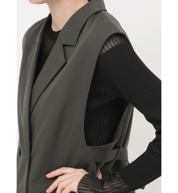 MURUA「バックベルトテーラードジレ【セットアップ着用可】」|ベスト・ジレ|