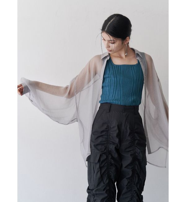 MURUA「ボリュームスリーブシャイニーシアーシャツ」|シャツ・ブラウス|