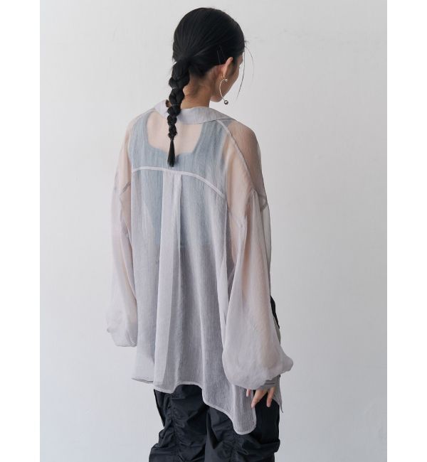 MURUA「ボリュームスリーブシャイニーシアーシャツ」|シャツ・ブラウス|