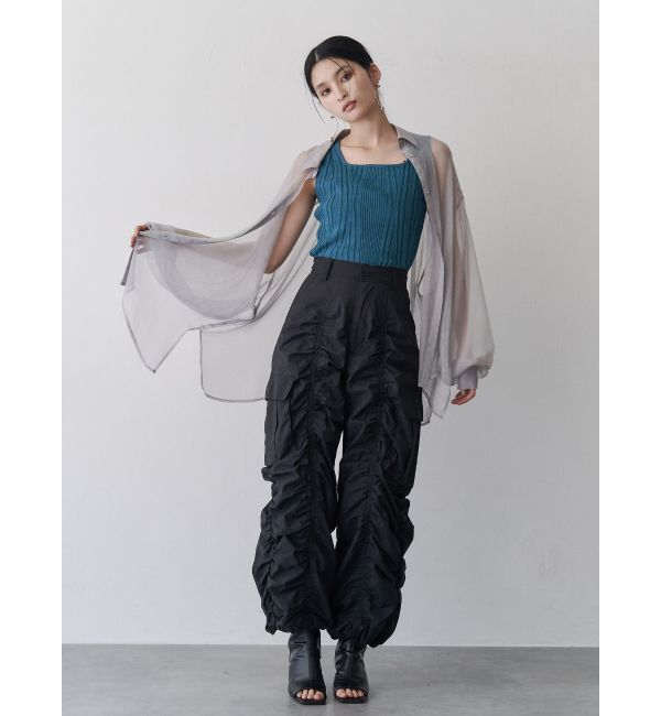 MURUA「ボリュームスリーブシャイニーシアーシャツ」|シャツ・ブラウス|