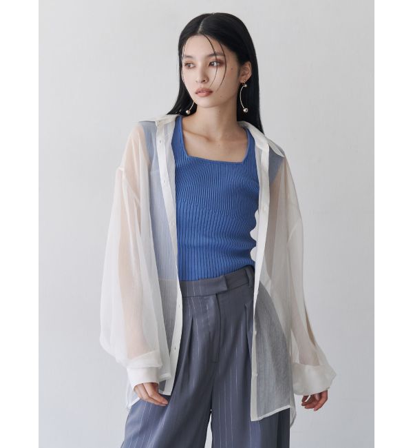 MURUA「ボリュームスリーブシャイニーシアーシャツ」|シャツ・ブラウス|