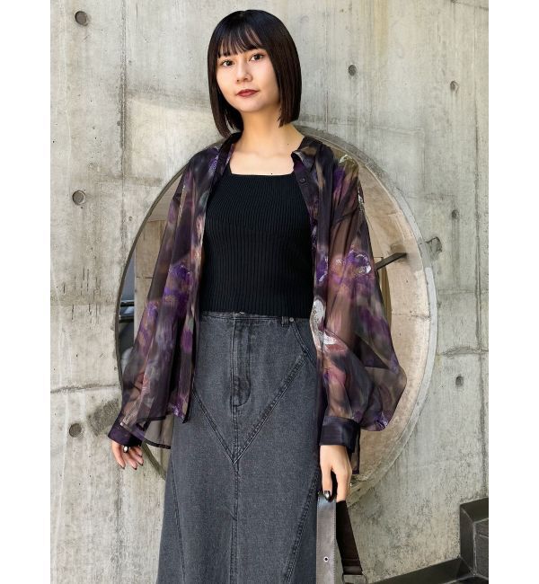 MURUA「ボリュームスリーブシャイニーシアーシャツ」|シャツ・ブラウス|