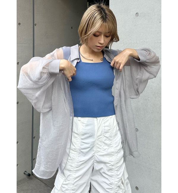 MURUA「ボリュームスリーブシャイニーシアーシャツ」|シャツ・ブラウス|