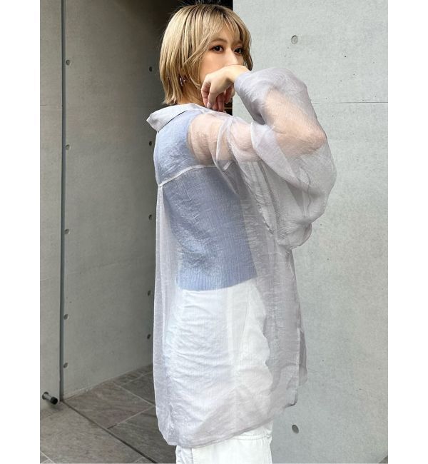 MURUA「ボリュームスリーブシャイニーシアーシャツ」|シャツ・ブラウス|