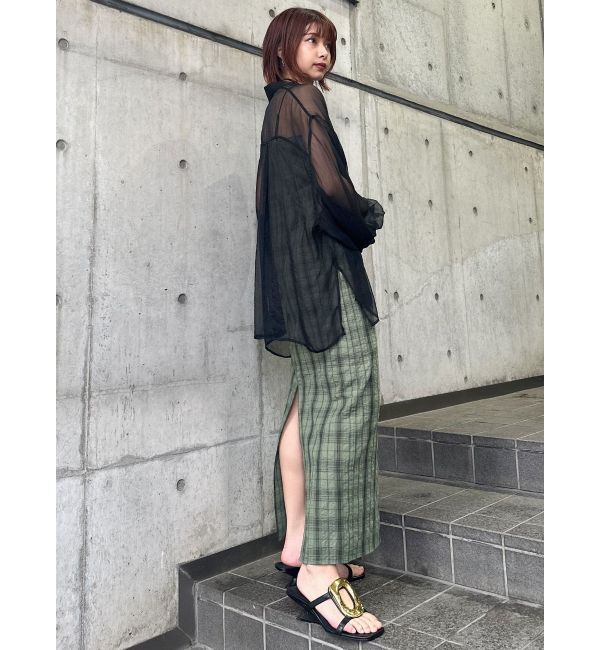 MURUA「ボリュームスリーブシャイニーシアーシャツ」|シャツ・ブラウス|