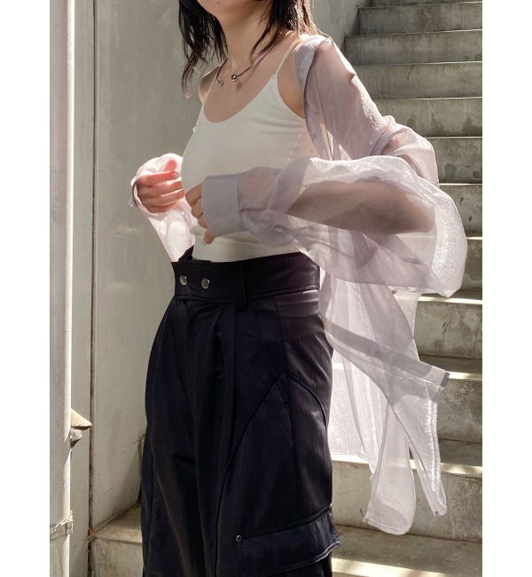 MURUA「ボリュームスリーブシャイニーシアーシャツ」|シャツ・ブラウス|