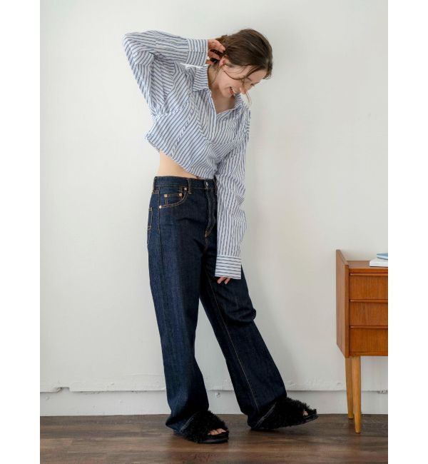 Ungrid「ハイウエストルーズストレートデニム」|デニム|