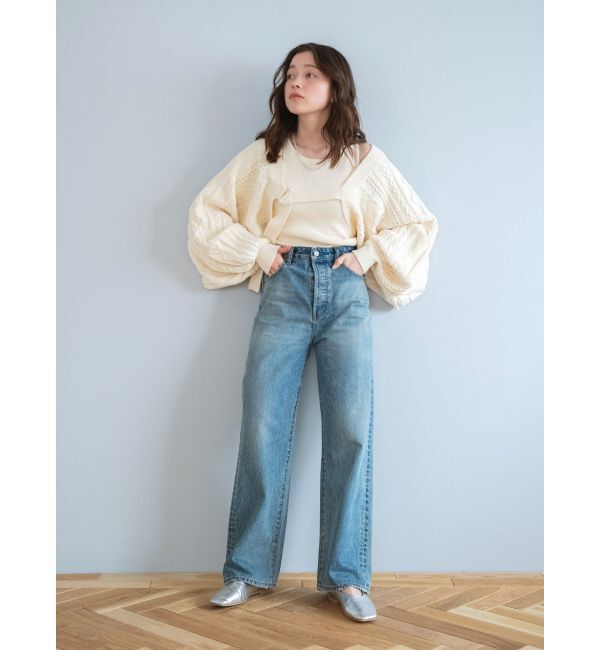Ungrid「ハイウエストルーズストレートデニム」|デニム|