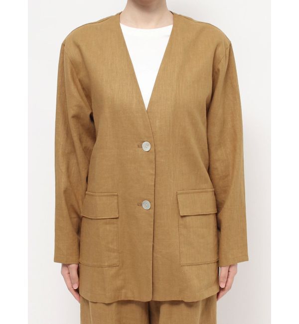 Ungrid「リネン混ノーカラージャケット」|その他|