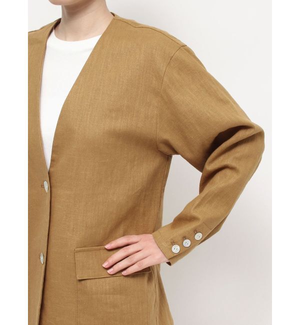 Ungrid「リネン混ノーカラージャケット」|その他|