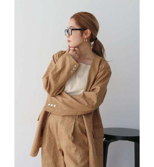 Ungrid「リネン混ノーカラージャケット」|その他|