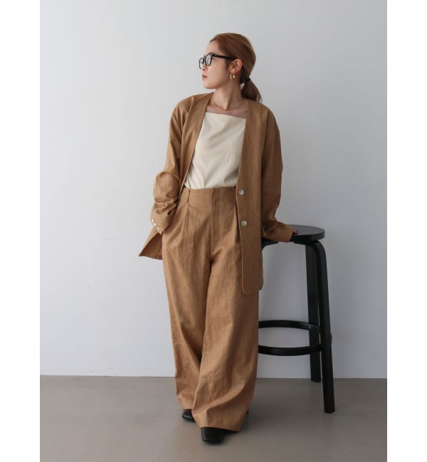 Ungrid「リネン混ノーカラージャケット」|その他|