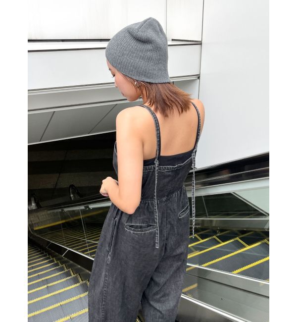 Ungrid「サイドオープンデニムサロペット」|オールインワン|