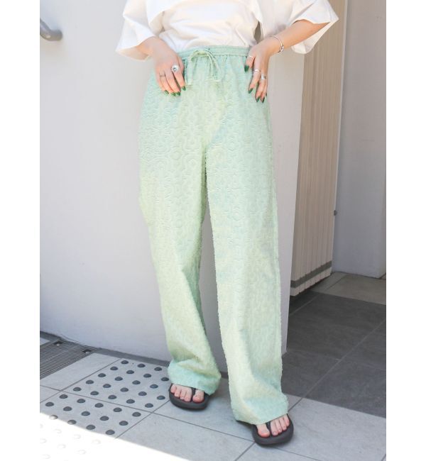 Ungrid「ジャカードラフパンツ」|その他|グリーン
