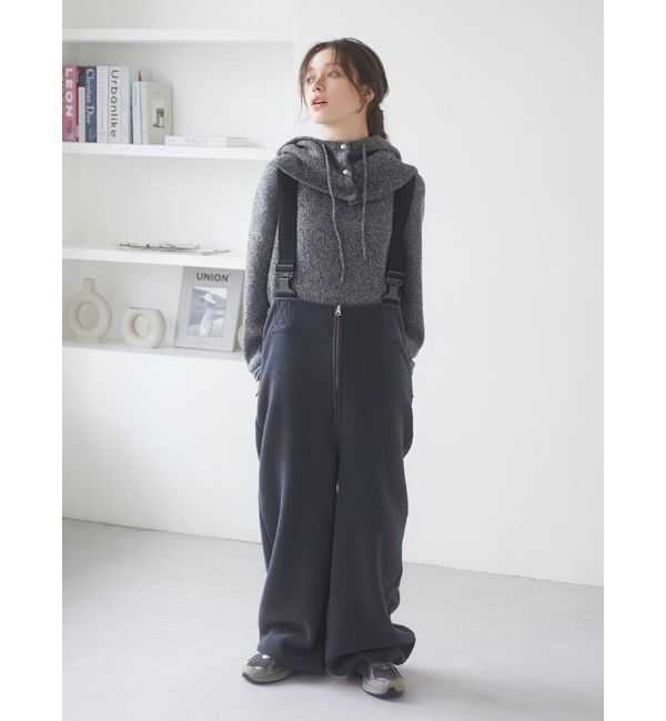 Ungrid「フリースオーバーオール」|その他|チャコールグレー