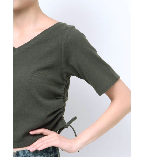 Ungrid「サイドギャザーショートTee」|Tシャツ・カットソー|