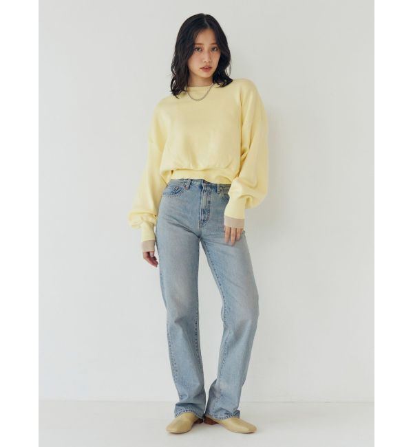 Ungrid「ハイウエストロールアップスリムデニム」|デニム|