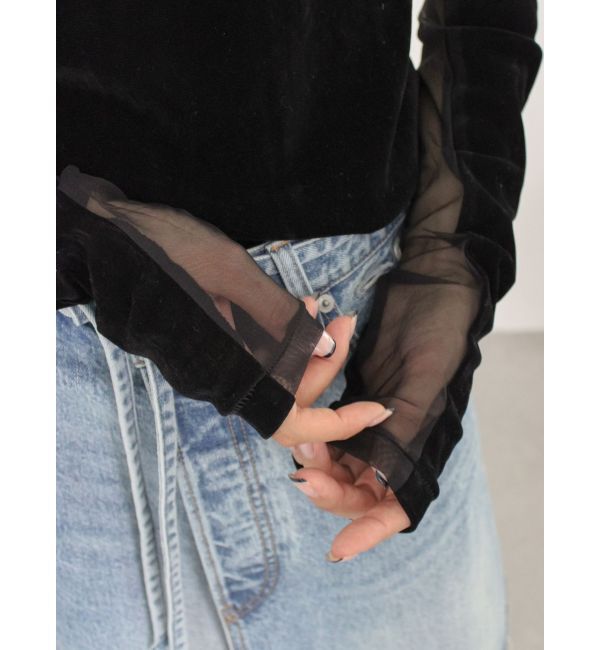 Ungrid「シアーベロアハイネックロングスリーブTee」|Tシャツ・カットソー|