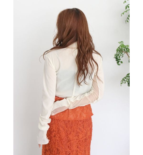 Ungrid「シアーベロアハイネックロングスリーブTee」|Tシャツ・カットソー|