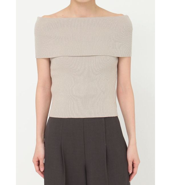 LAGUNAMOON「オフショルダーリブニットプルオーバー」|ニット・セーター|