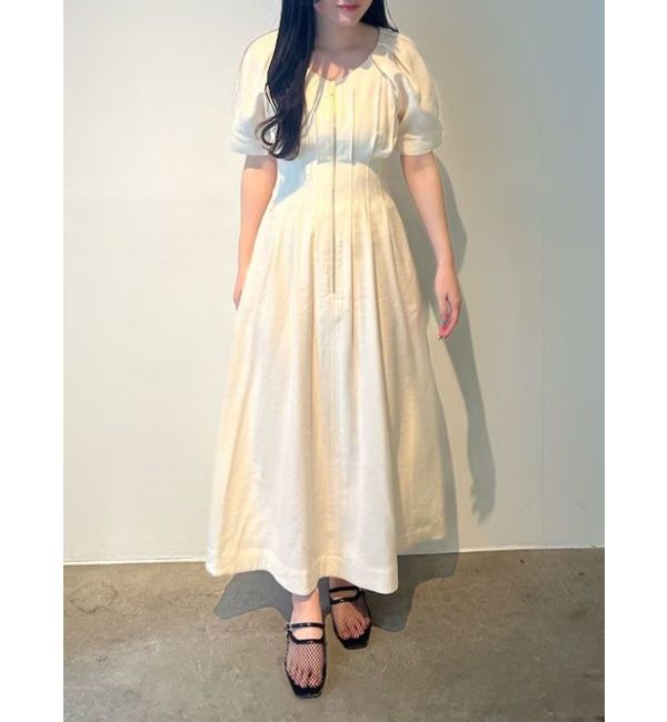 LAGUNAMOON「フロントZIPウエストタックワンピース」|ワンピース|