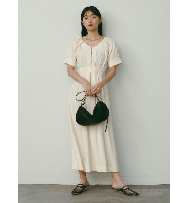 LAGUNAMOON「フロントZIPウエストタックワンピース」|ワンピース|