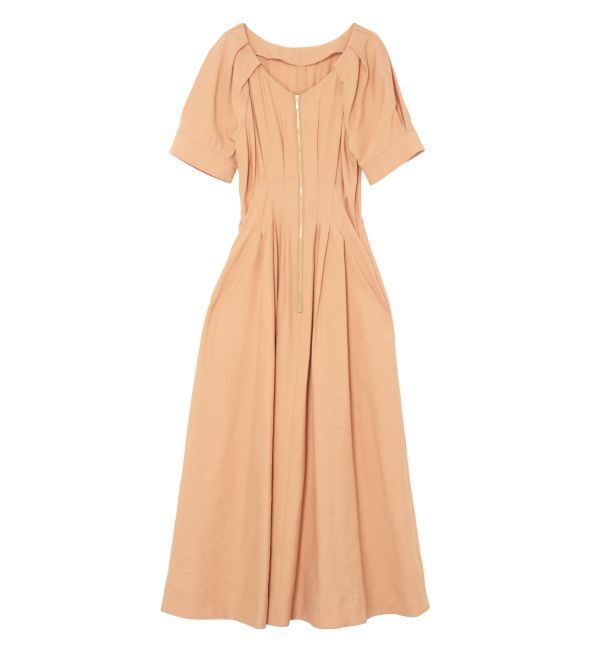 LAGUNAMOON「フロントZIPウエストタックワンピース」|ワンピース|オレンジ