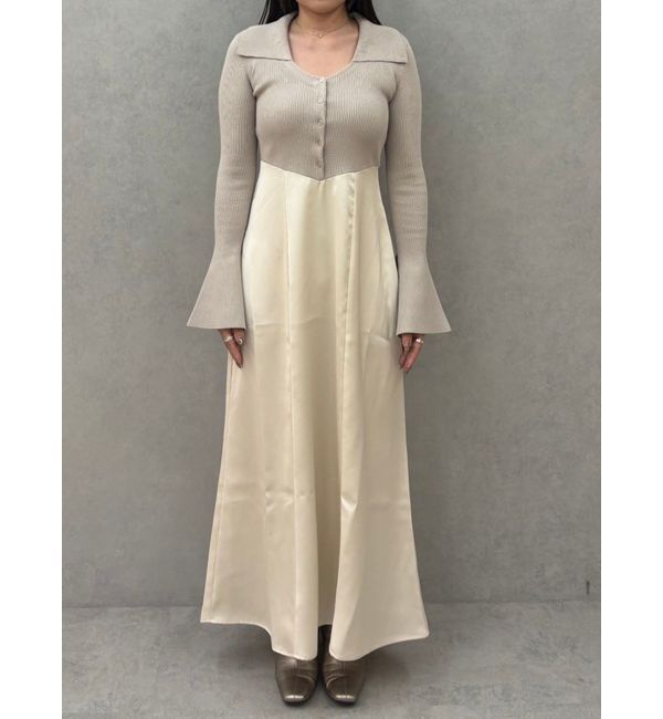 LAGUNAMOON「カラーニットドッキングナローワンピース」|ワンピース|アイボリー