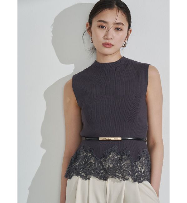 LAGUNAMOON「ヘムレースニットプルオーバー」|ニット・セーター|