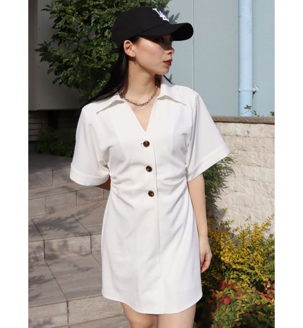 EVRIS「シャツミニワンピース」|ワンピース|