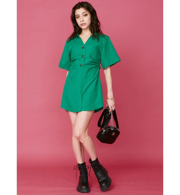 EVRIS「シャツミニワンピース」|ワンピース|