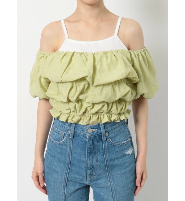 EVRIS「パフスリーブショートトップス」|シャツ・ブラウス|