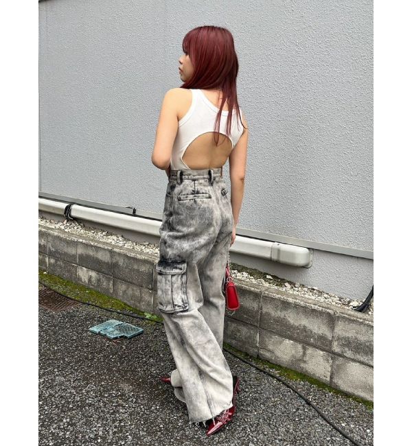 EVRIS「ブリーチデニムカーゴパンツ」|デニム|