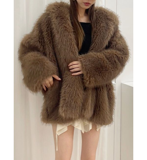 EVRIS「フェイクファーフーディコート」|その他|