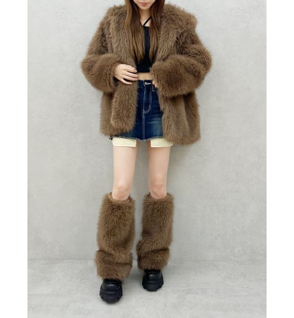 EVRIS「フェイクファーフーディコート」|その他|