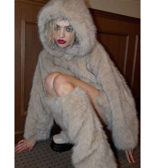 EVRIS「フェイクファーフーディコート」|その他|