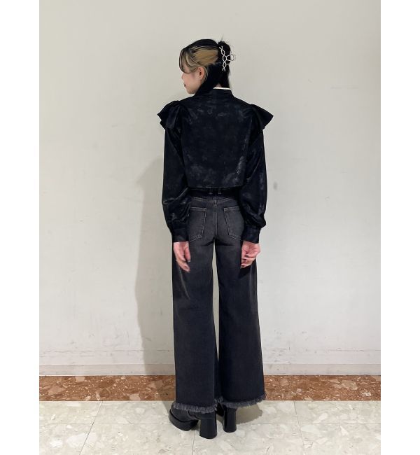 jouetie「ショルダーフリルショートチャイナシャツ」|シャツ・ブラウス|