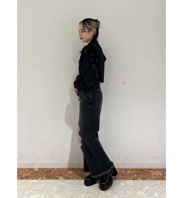 jouetie「ショルダーフリルショートチャイナシャツ」|シャツ・ブラウス|