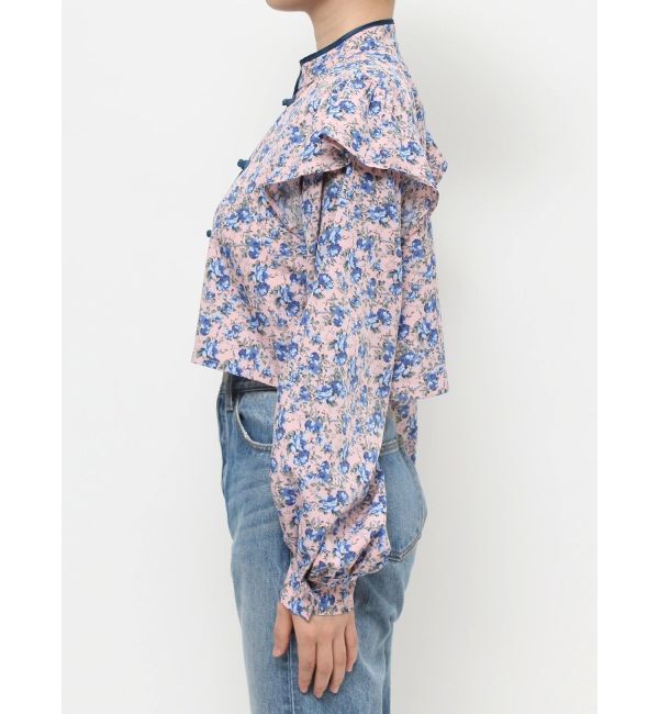 jouetie「ショルダーフリルショートチャイナシャツ」|シャツ・ブラウス|