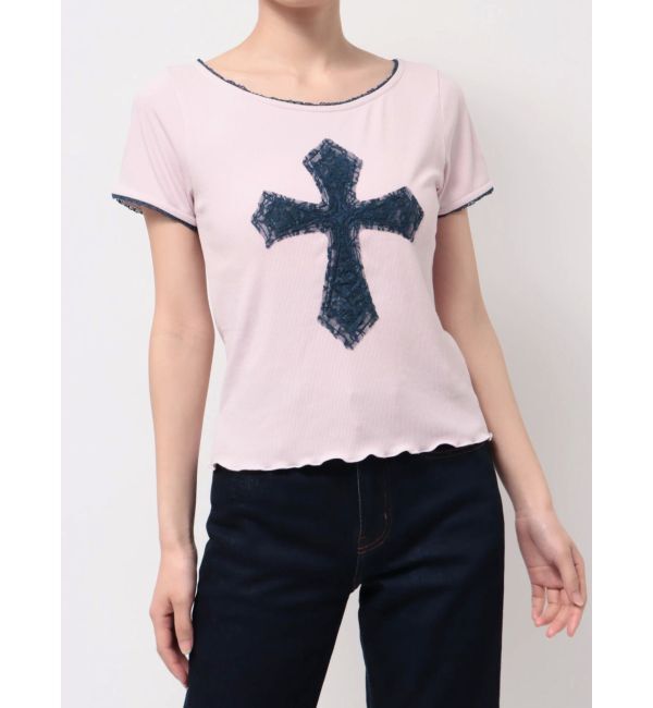 jouetie「クロスレースドッキングTシャツ」|Tシャツ・カットソー|