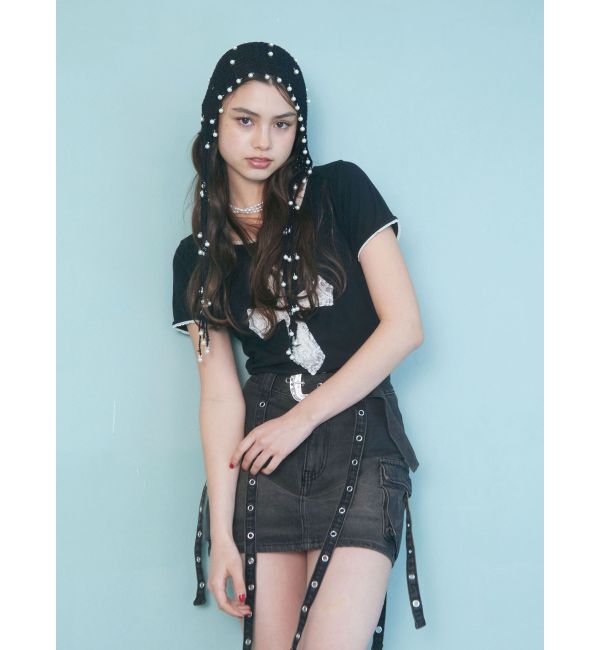 jouetie「クロスレースドッキングTシャツ」|Tシャツ・カットソー|